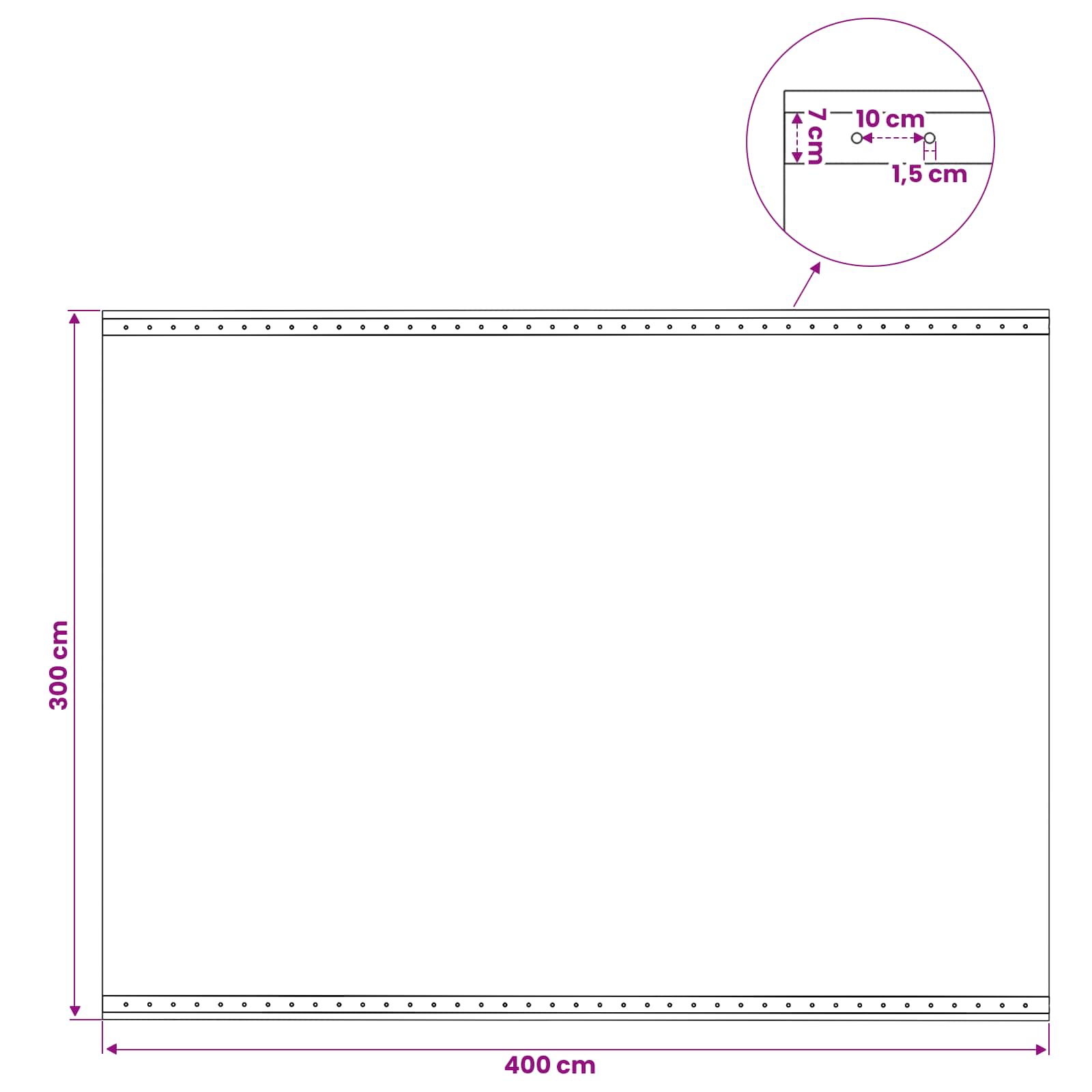 Plane mit Ösen 2 Stk. Grün 3 x 4 m 260 gsm PE