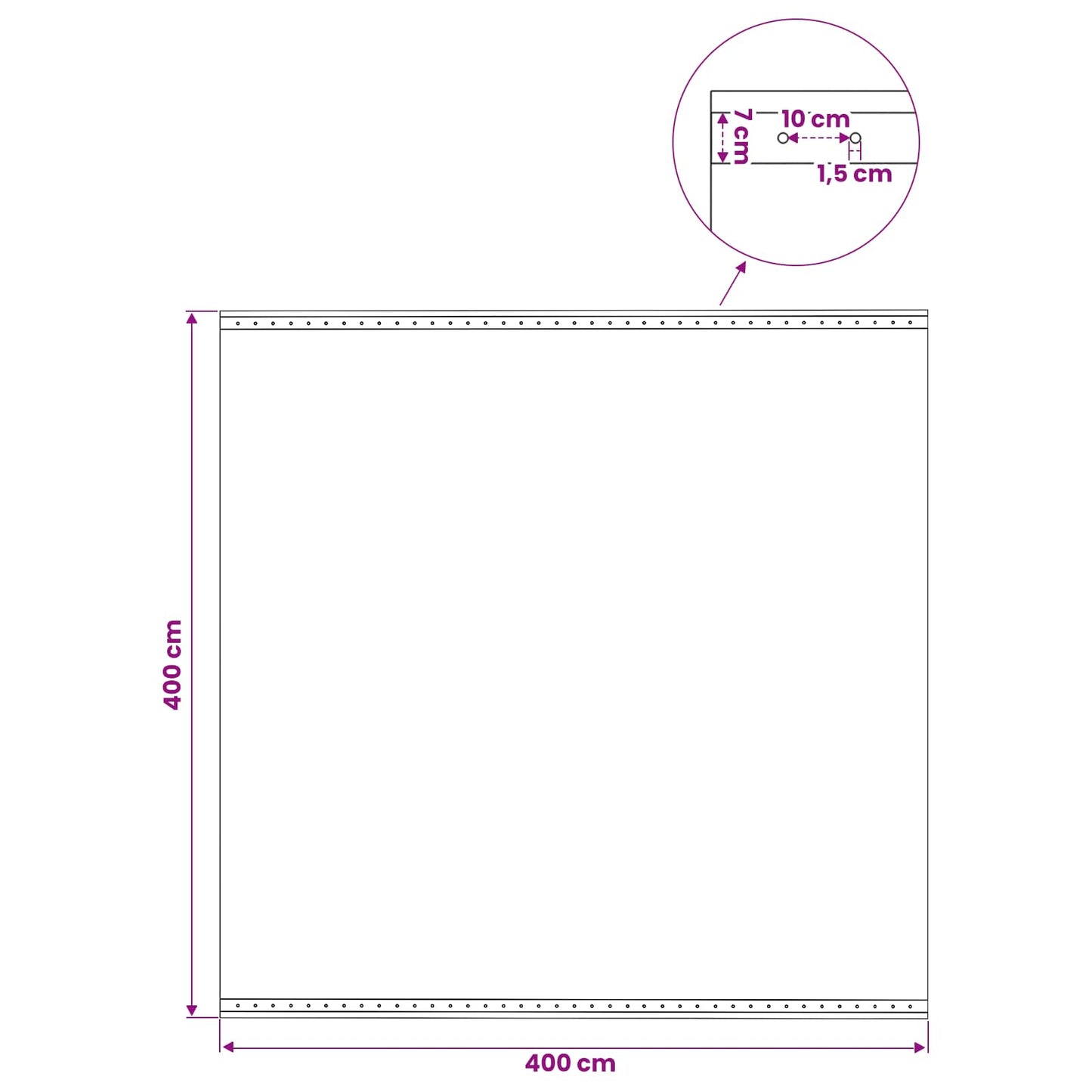 Plane mit Ösen 2 Stk. Grün 4 x 4 m 260 gsm PE