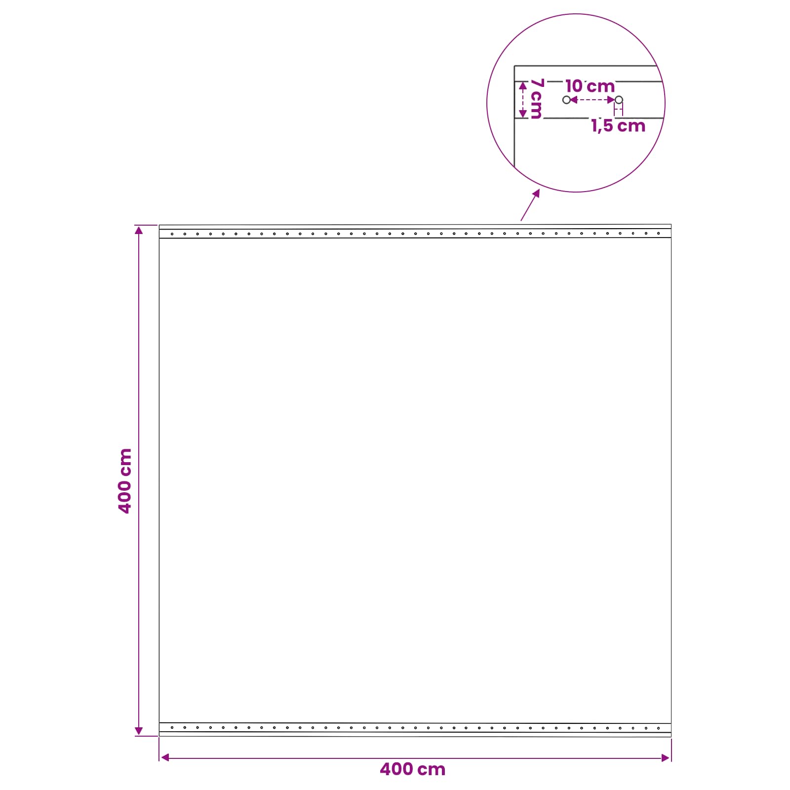 Plane mit Ösen 2 Stk. Grün 4 x 4 m 260 gsm PE