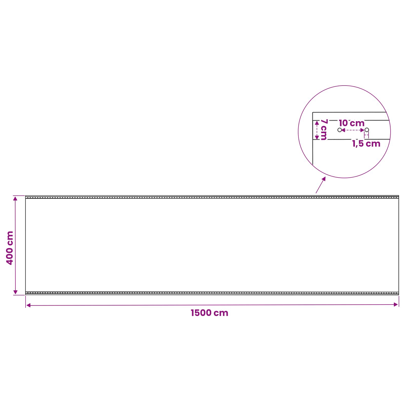 Plane mit Ösen 2 Stk. Grün 4 x 15 m 260 gsm PE