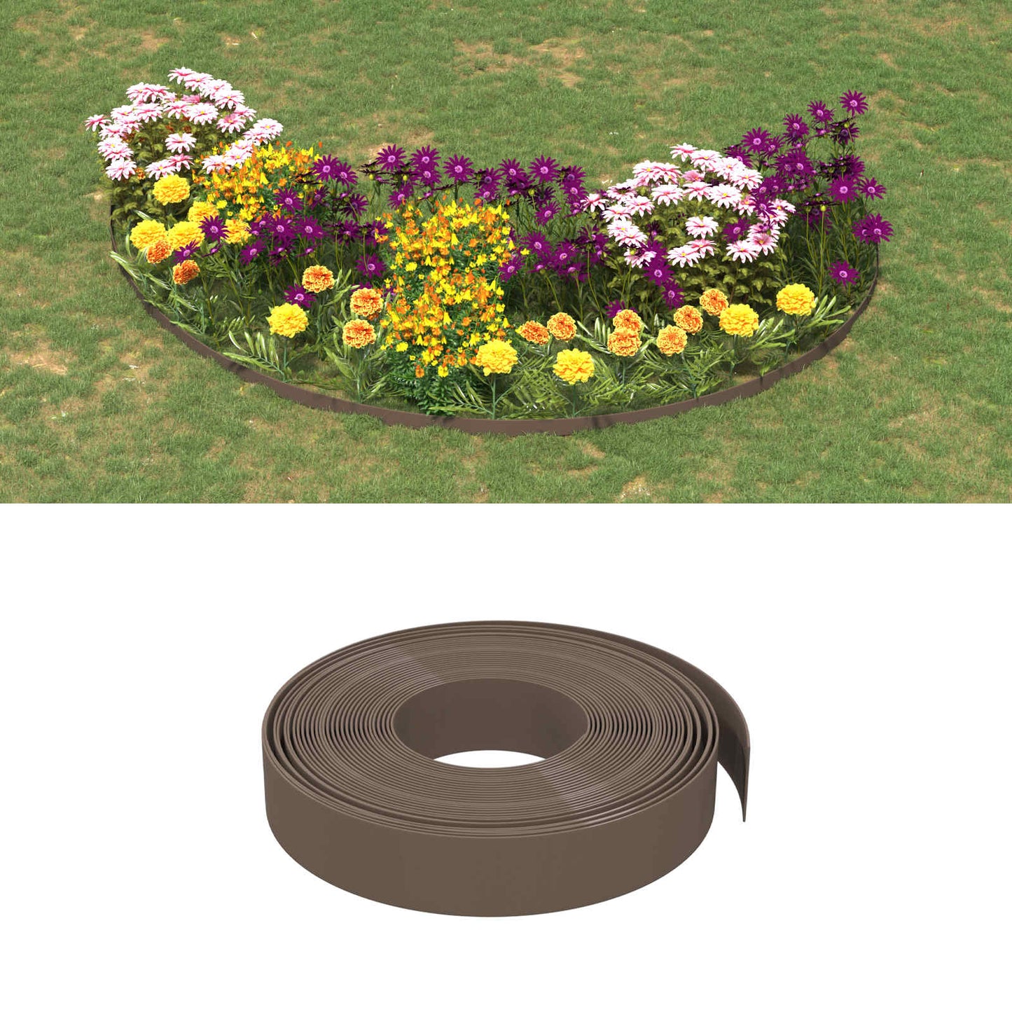 Gartenumrandung 25 m 10 cm PE Braun