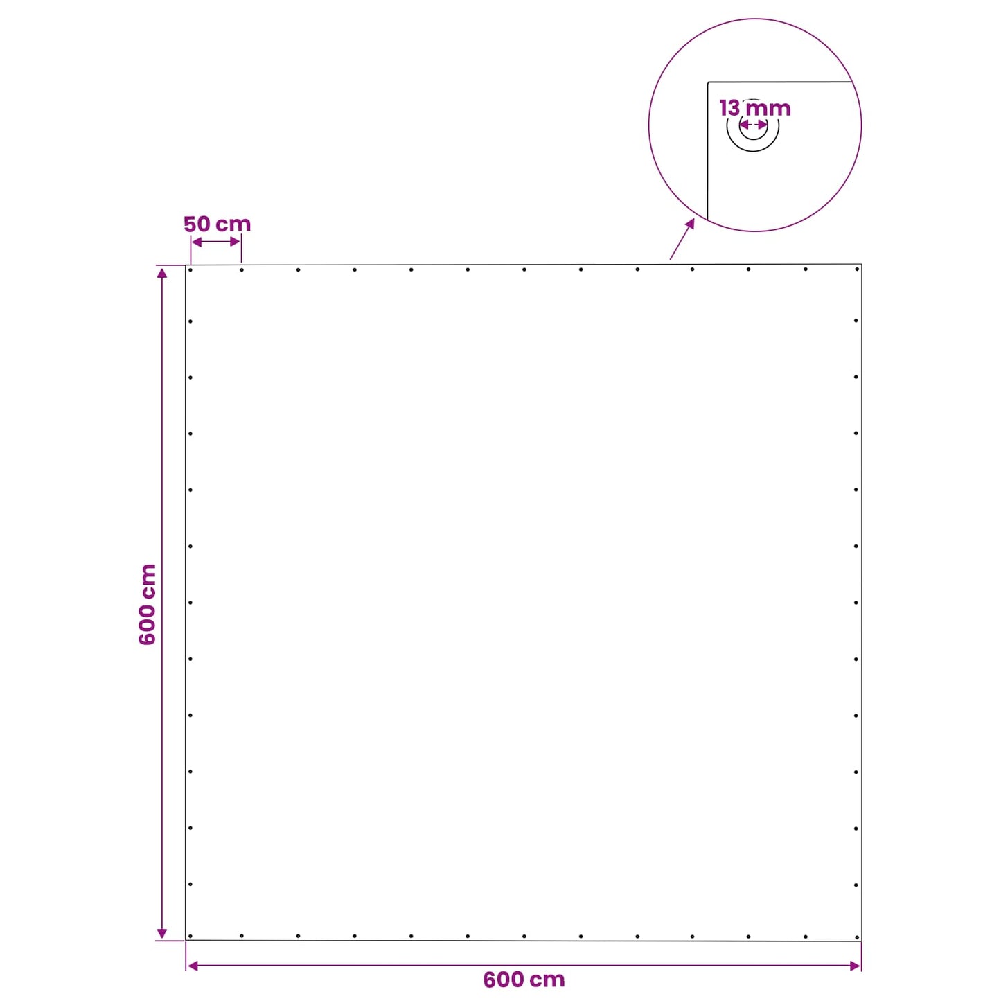 Plane mit Ösen Grün 6 x 6 m 140 gsm PE