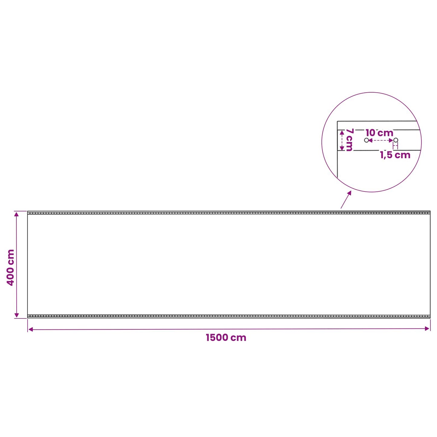 Plane mit Ösen Grün 4 x 15 m 260 gsm PE