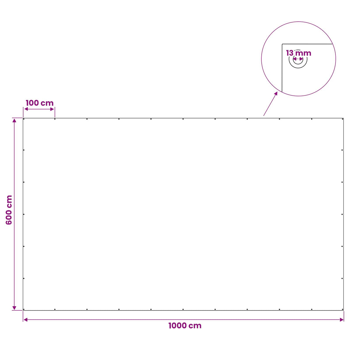 Plane mit Ösen Hellgrau 6 x 10 m 90 g / m² PE
