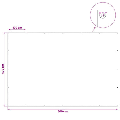 Plane mit Ösen Grün 4 x 6 m 90 g / m² PE