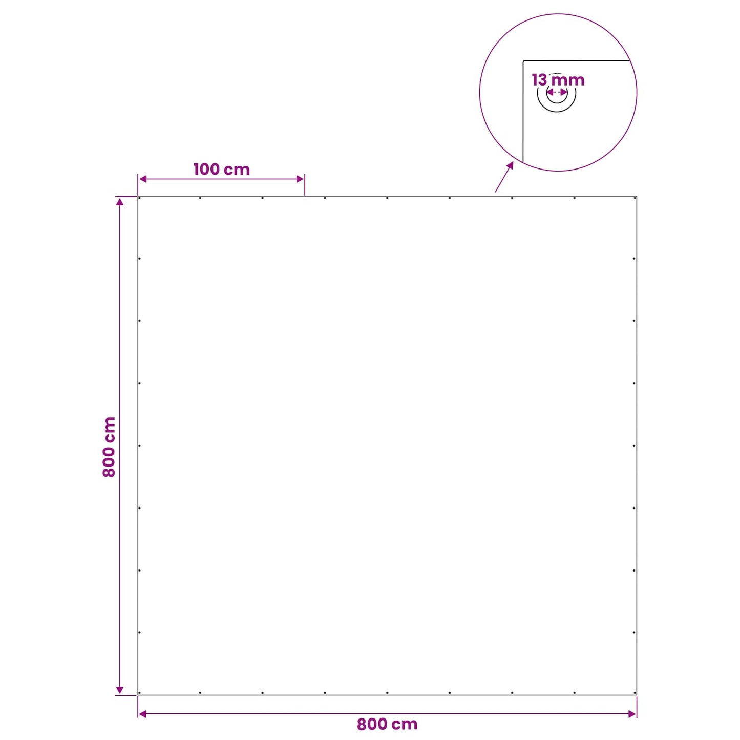 Plane mit Ösen Grün 8 x 8 m 90 g / m² PE