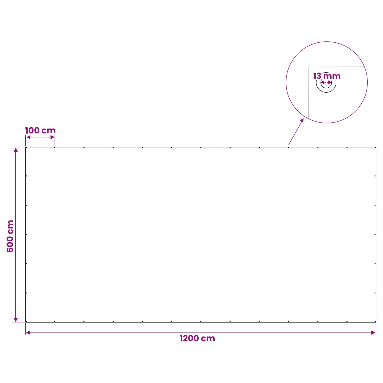Plane mit Ösen Grün 6 x 12 m 180 g / m² PE