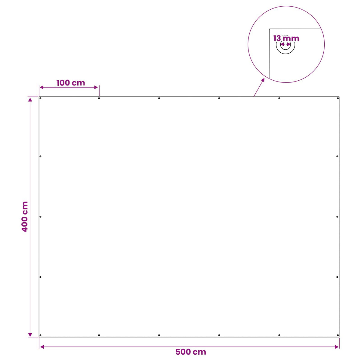 Plane mit Ösen Weiß 4 x 5 m 180 g / m² PE