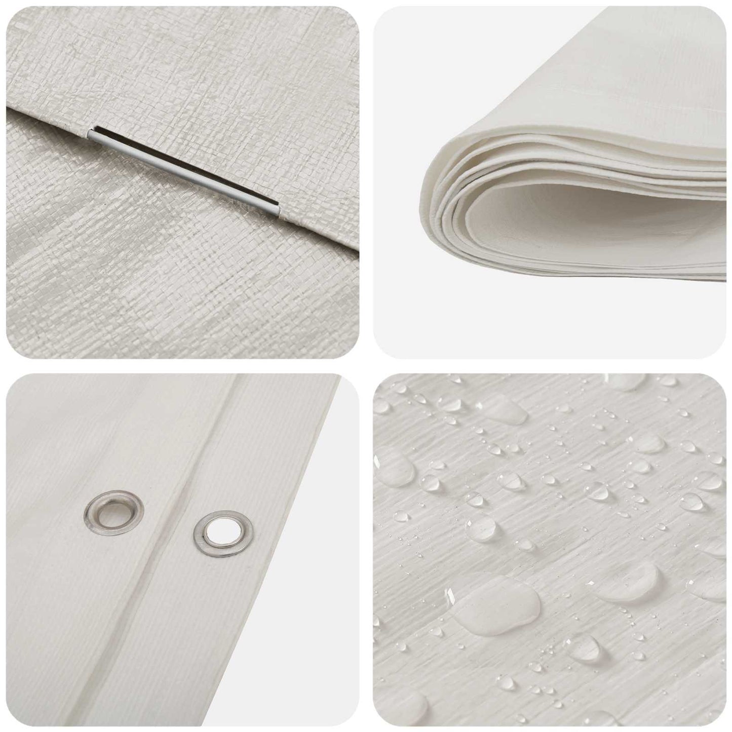 Plane mit Ösen Weiß 4 x 8 m 180 g / m² PE