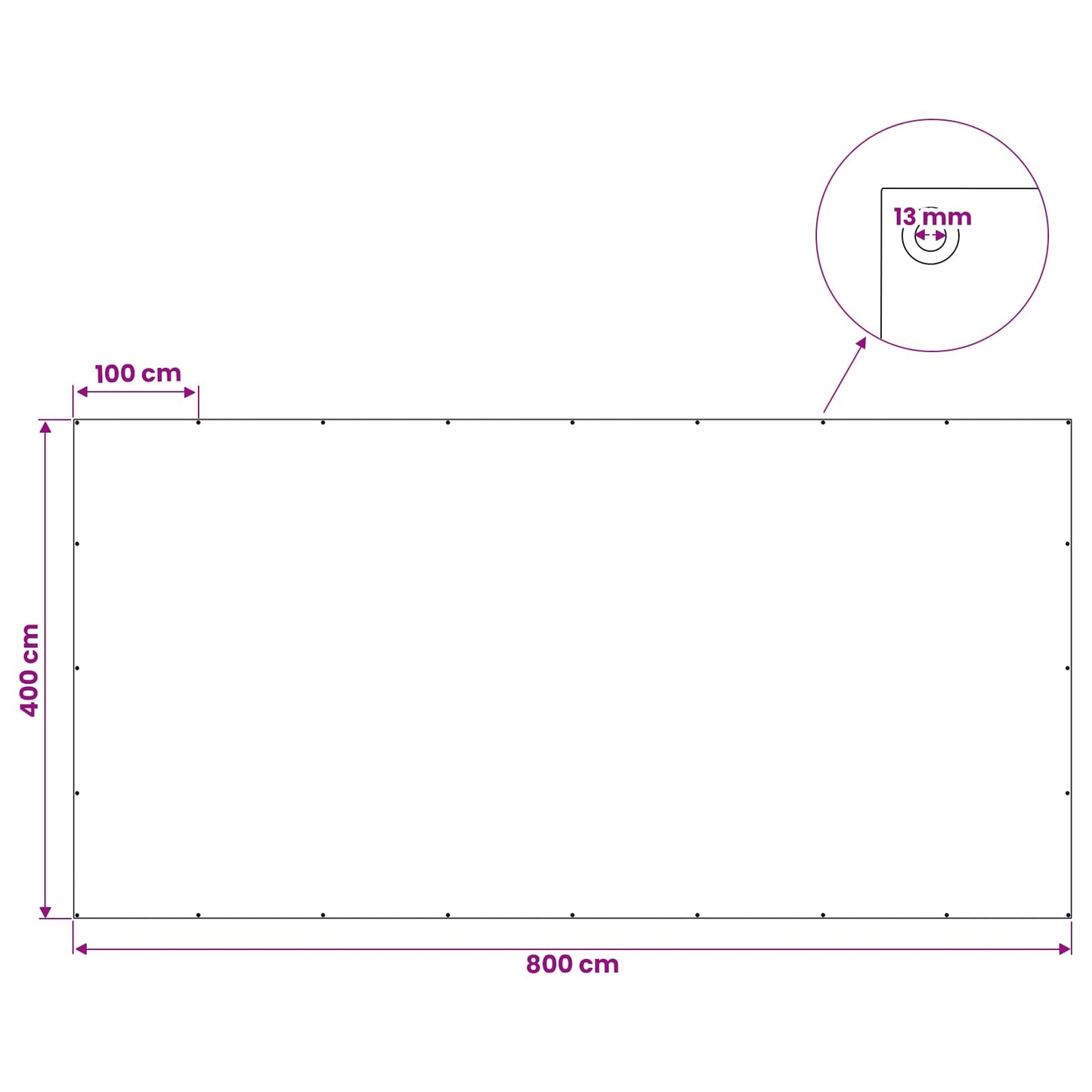 Plane mit Ösen Weiß 4 x 8 m 180 g / m² PE