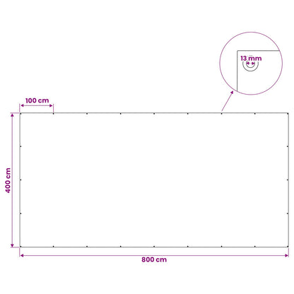 Plane mit Ösen Weiß 4 x 8 m 180 g / m² PE