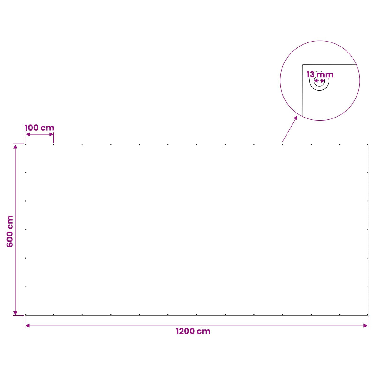 Plane mit Ösen Weiß 6 x 12 m 180 g / m² PE