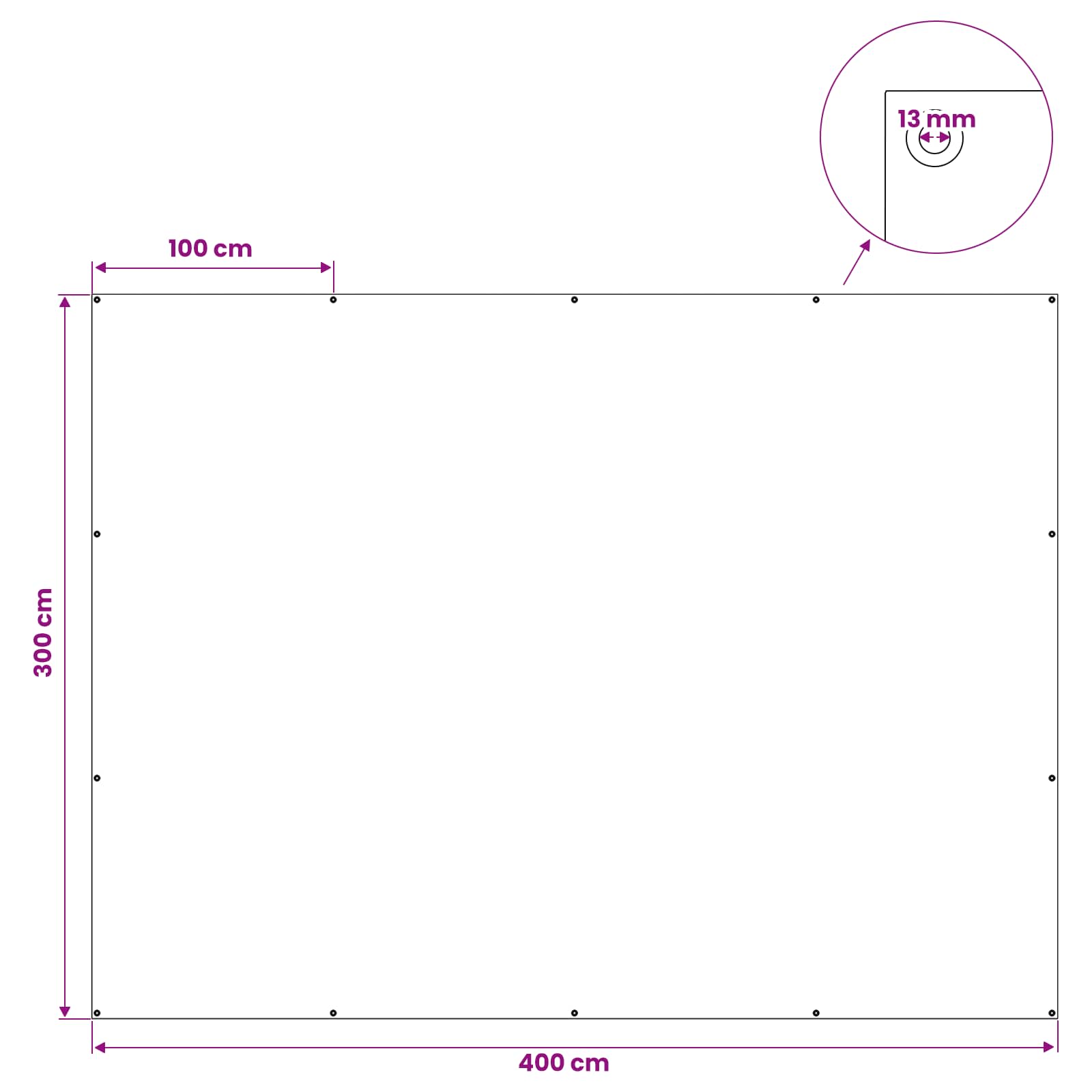 Plane mit Ösen Anthrazitgrau 3 x 4 m 90 gsm PE