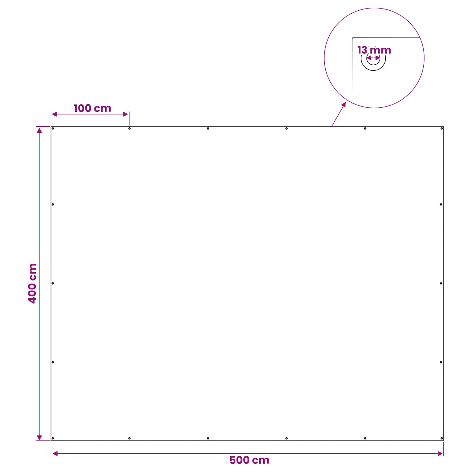 Plane mit Ösen Anthrazitgrau 4 x 5 m 90 g / m² PE