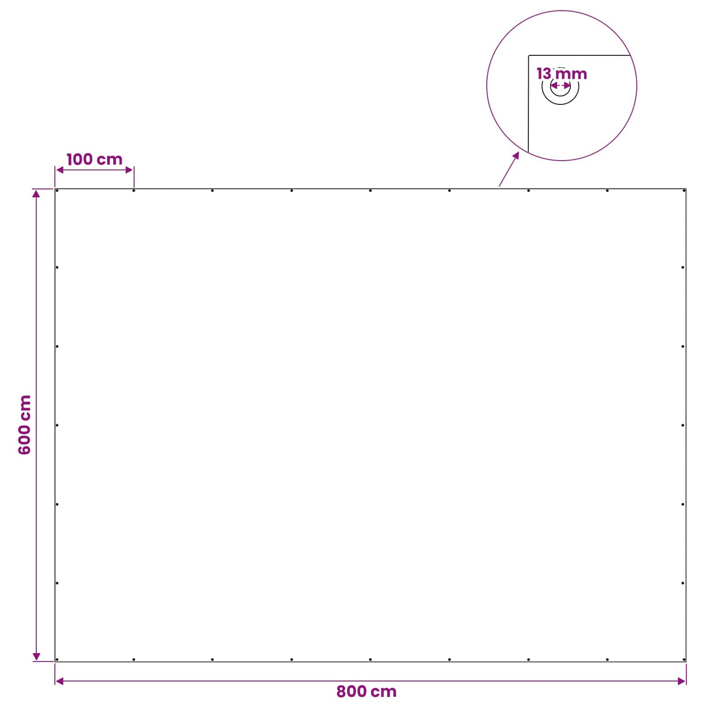Plane mit Ösen Anthrazitgrau 6 x 8 m 90 g / m² PE