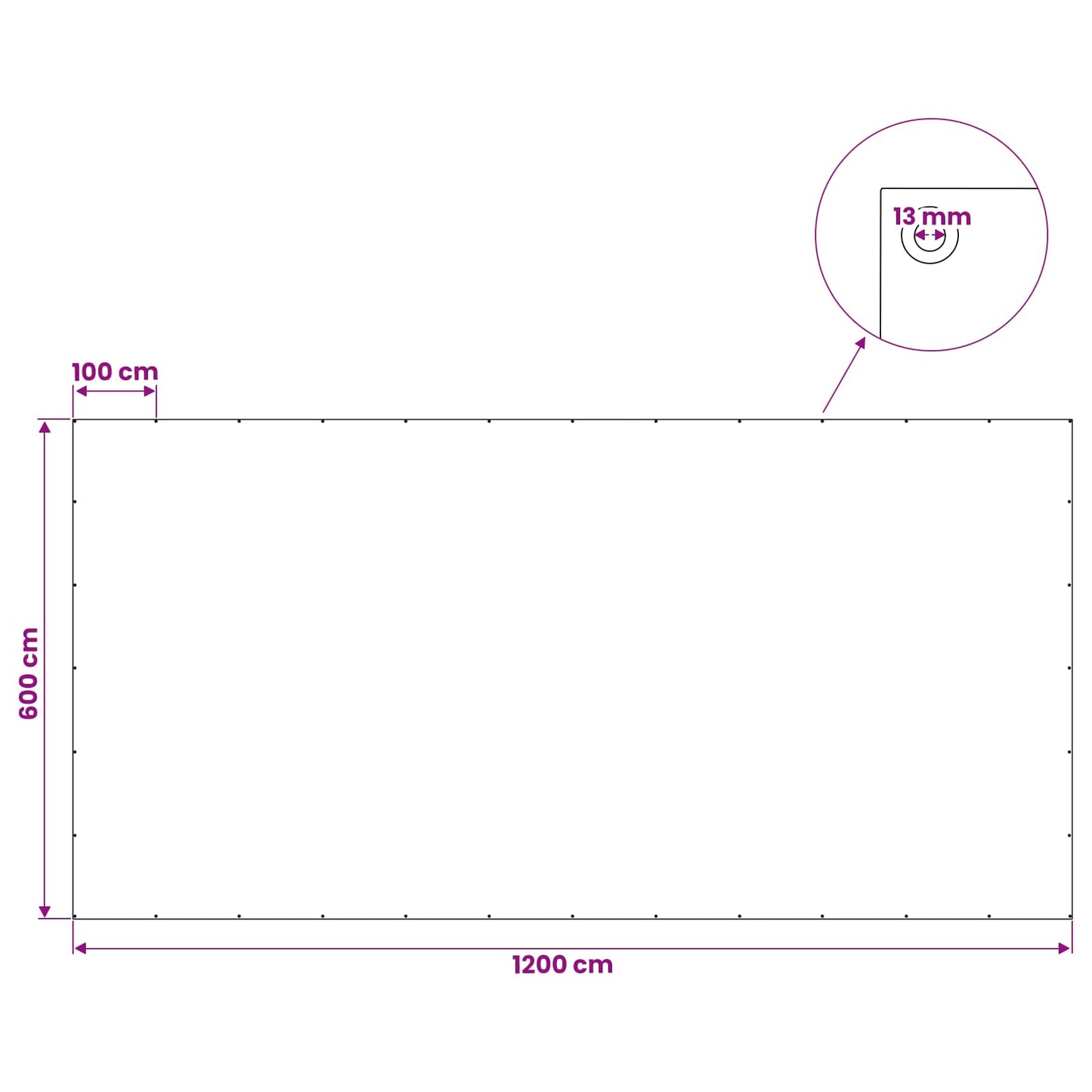 Plane mit Ösen Anthrazitgrau 6 x 12 m 90 gsm PE