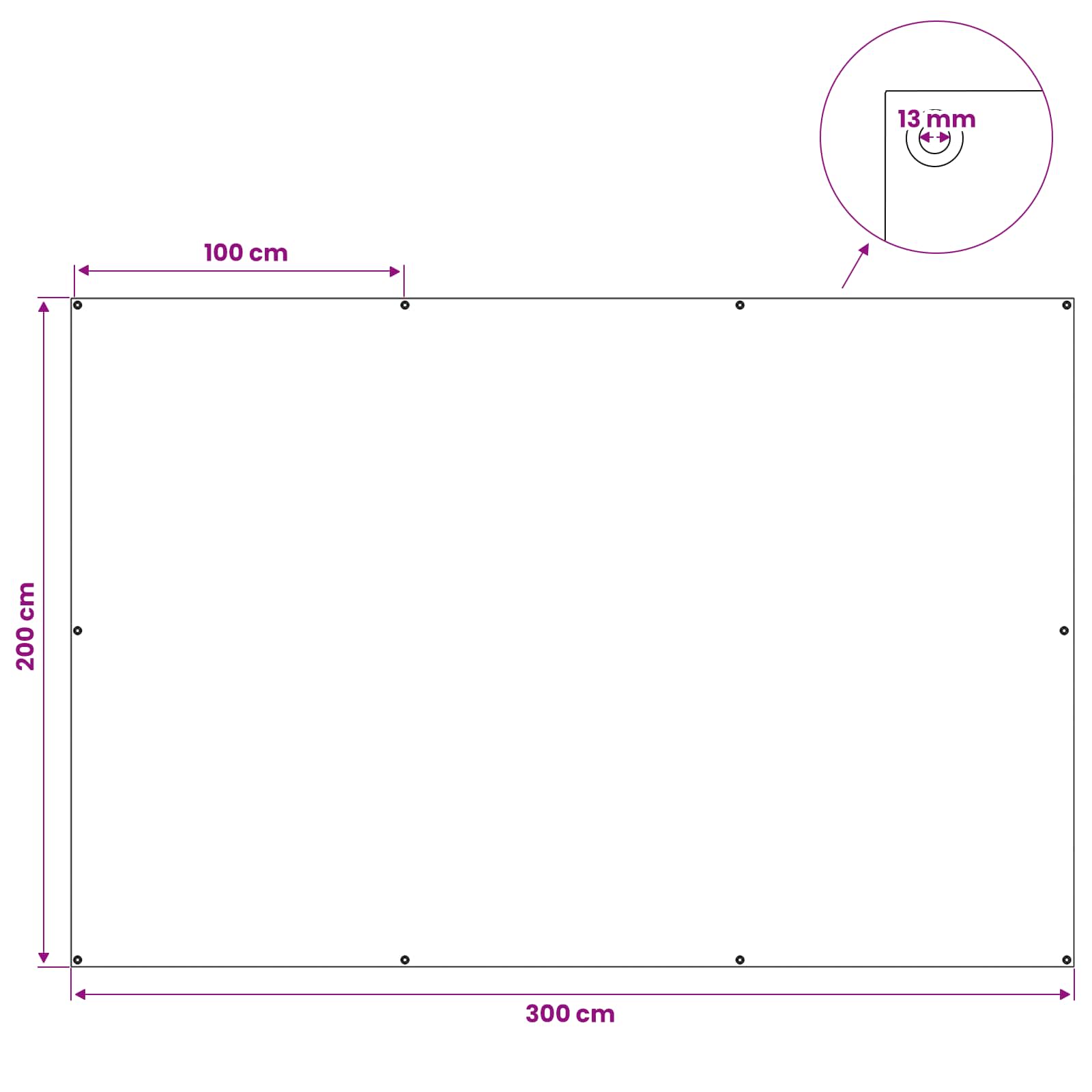 Plane mit Ösen Anthrazitgrau 2 x 3 m 260 gsm PE