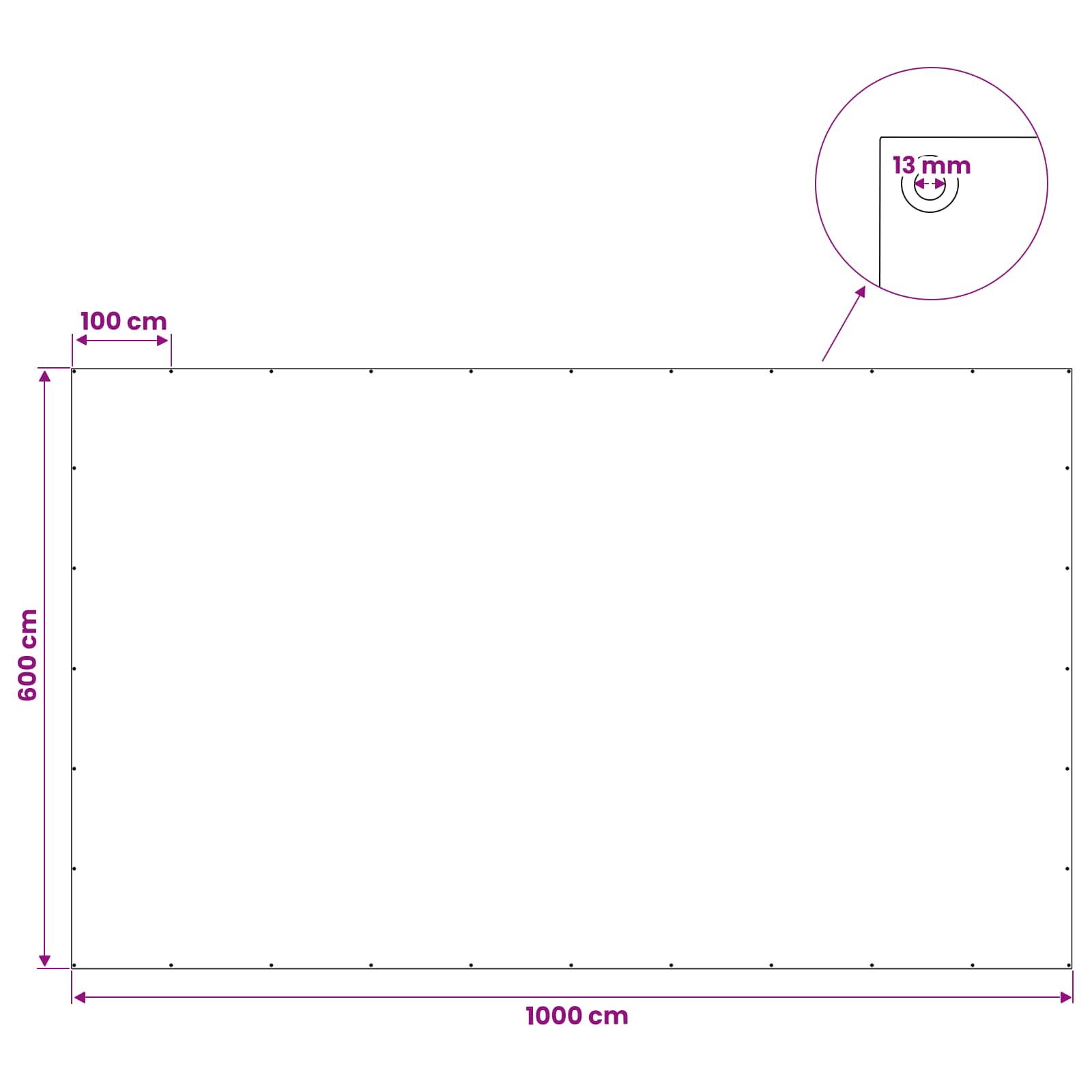 Plane mit Ösen Anthrazitgrau 6 x 10 m 260 g / m² PE