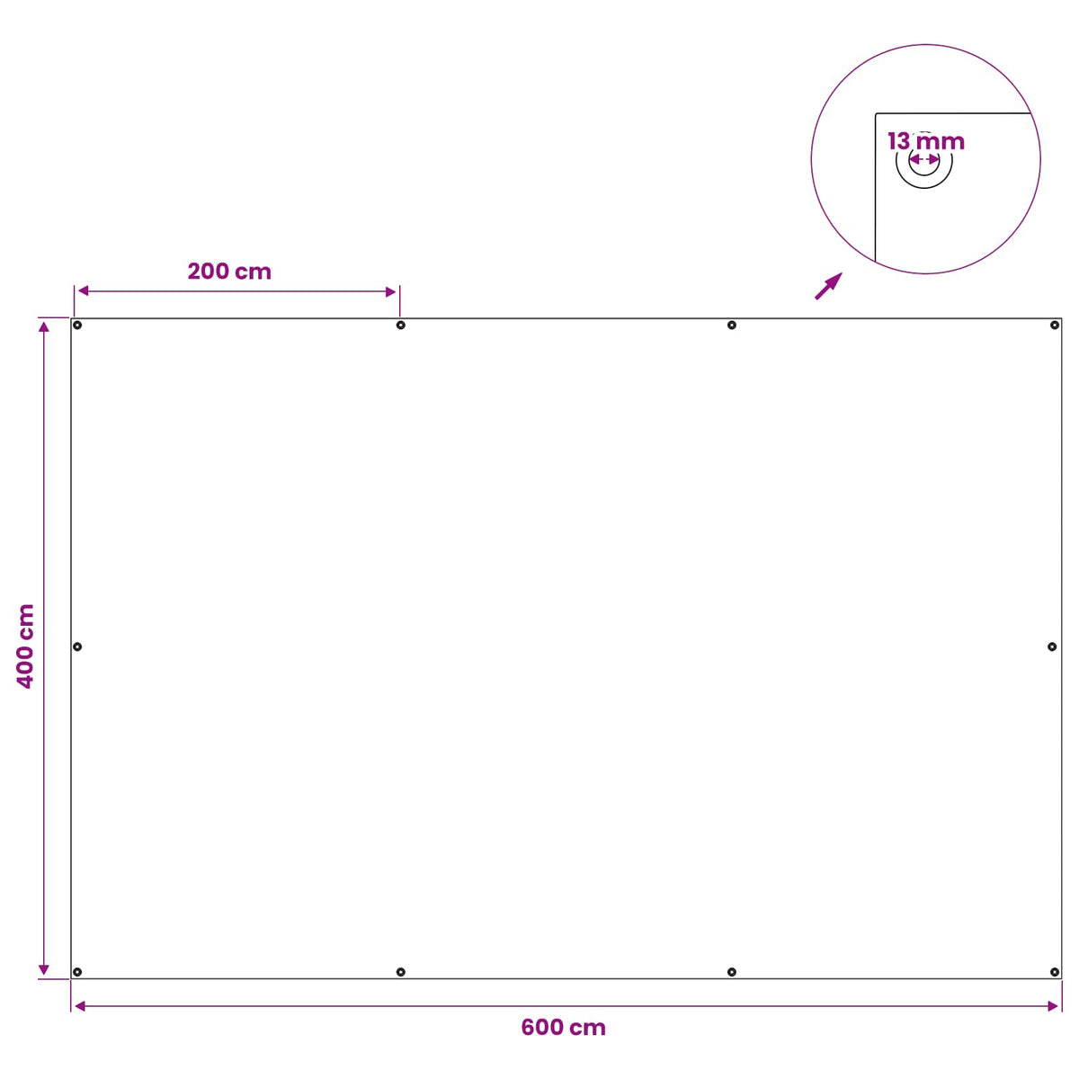 Plane mit Ösen Blau 4 x 6 m 90 g / m² PE