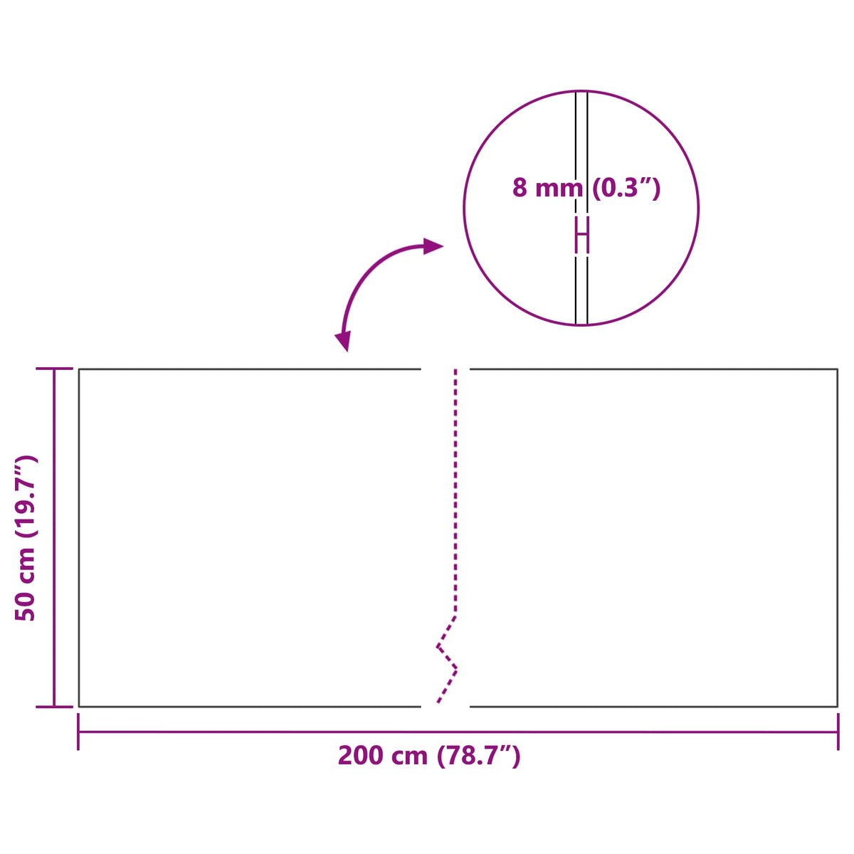 Korkrolle Braun 50 x 200 x 0,8 cm Kork