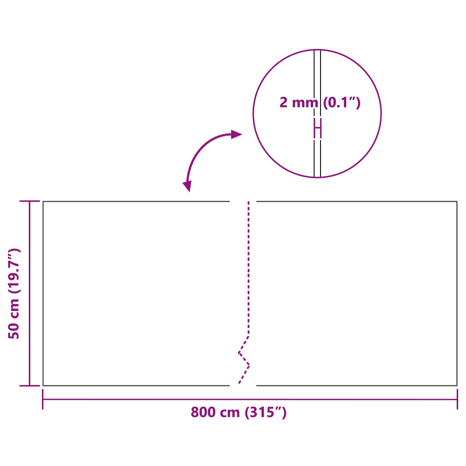 Korkrolle Braun 800 x 50 x 0,2 cm Kork