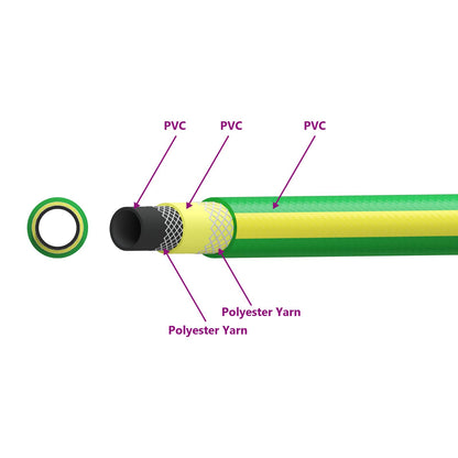 Gartenschlauch 5-lagig Grün und Gelb 1/2'' 50 m PVC