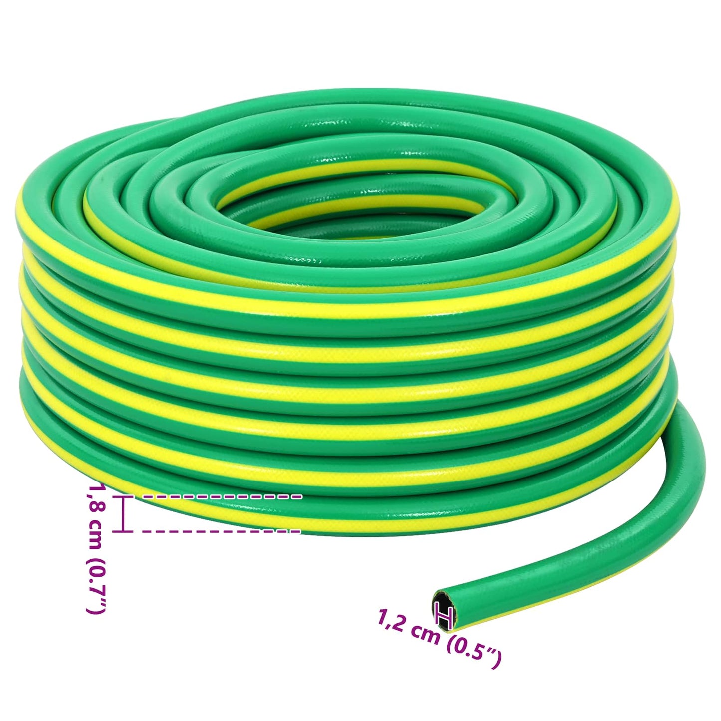 Gartenschlauch 5-lagig Grün und Gelb 12 mm PVC