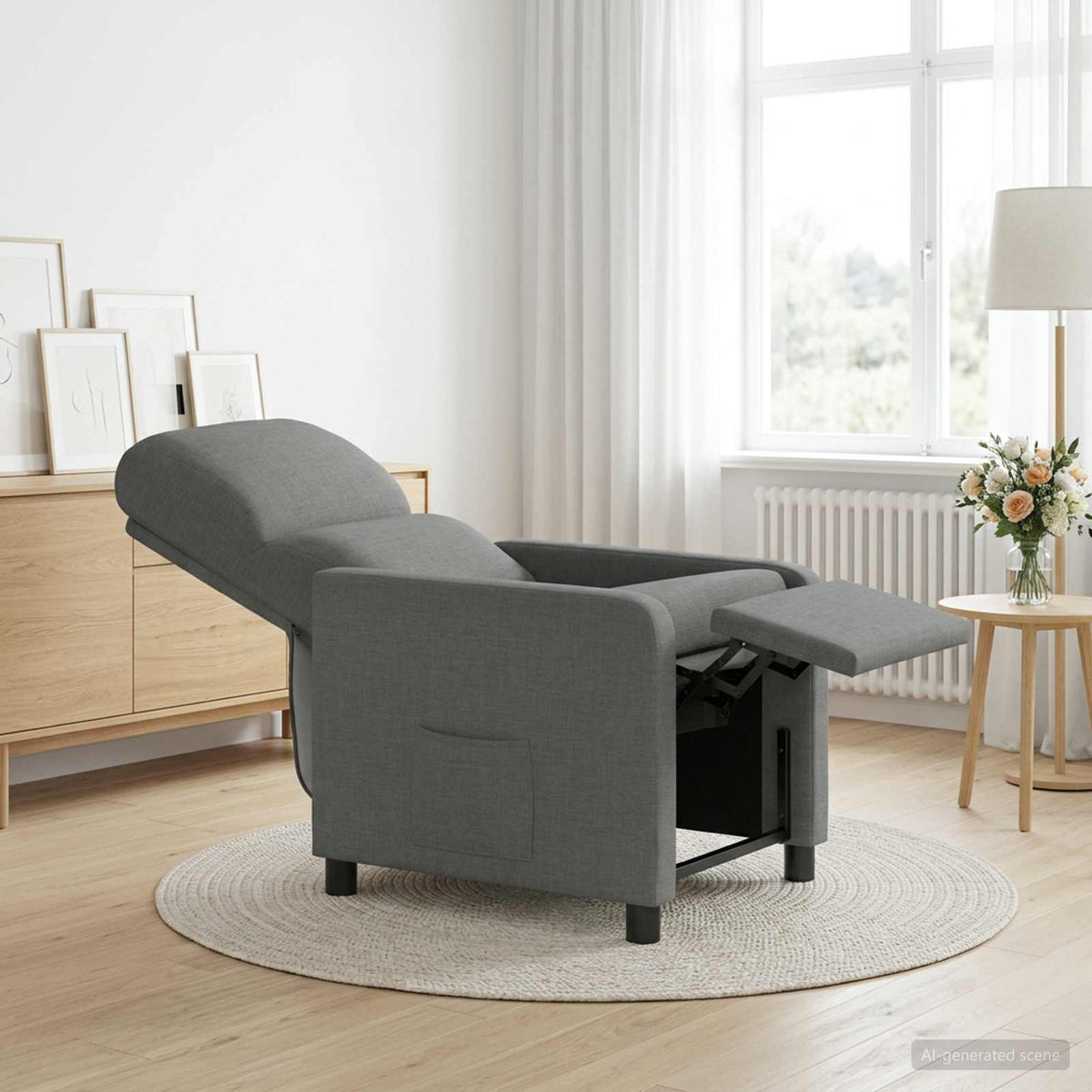 Liegesessel Dunkelgrau Polyester