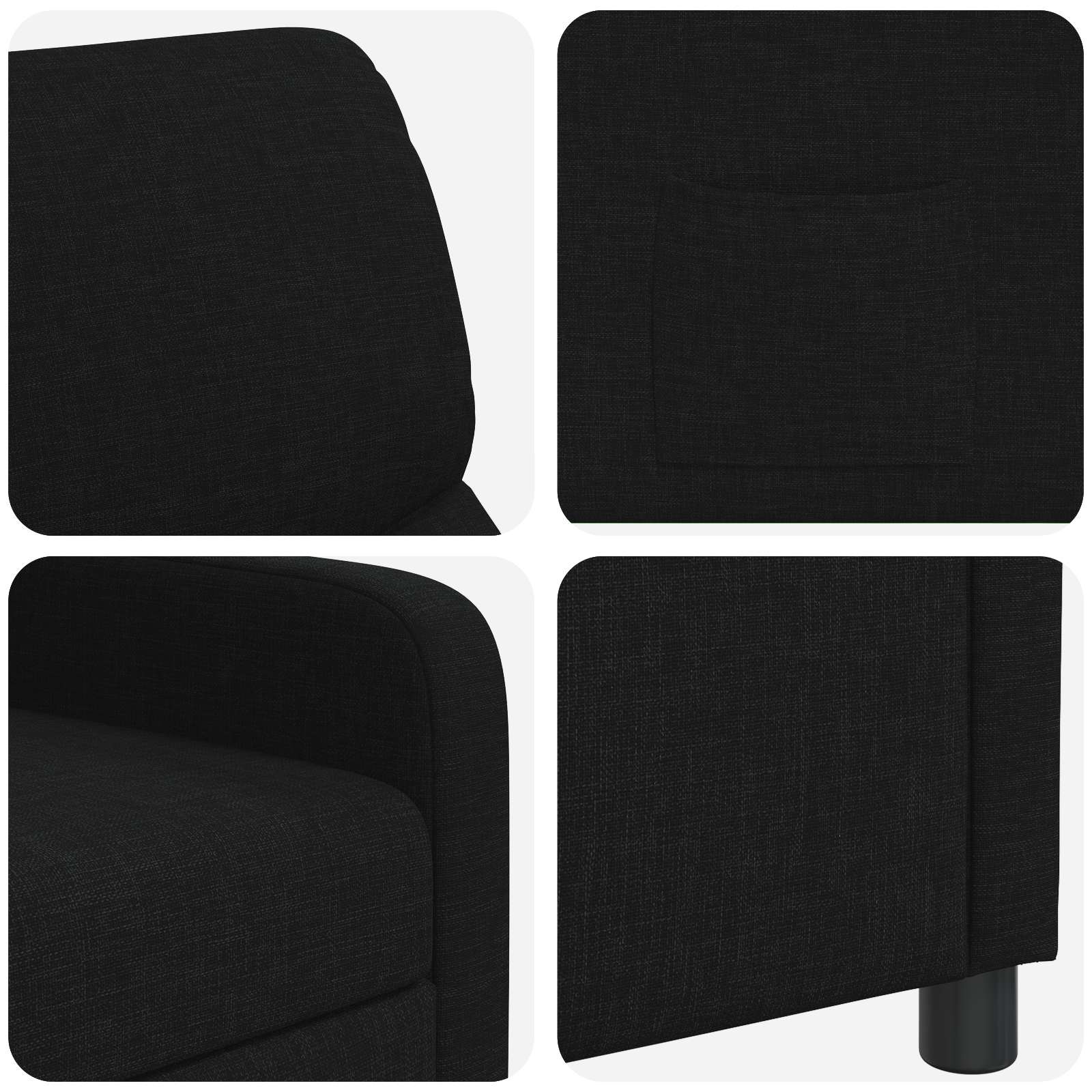 Liegesessel Schwarz Stoff