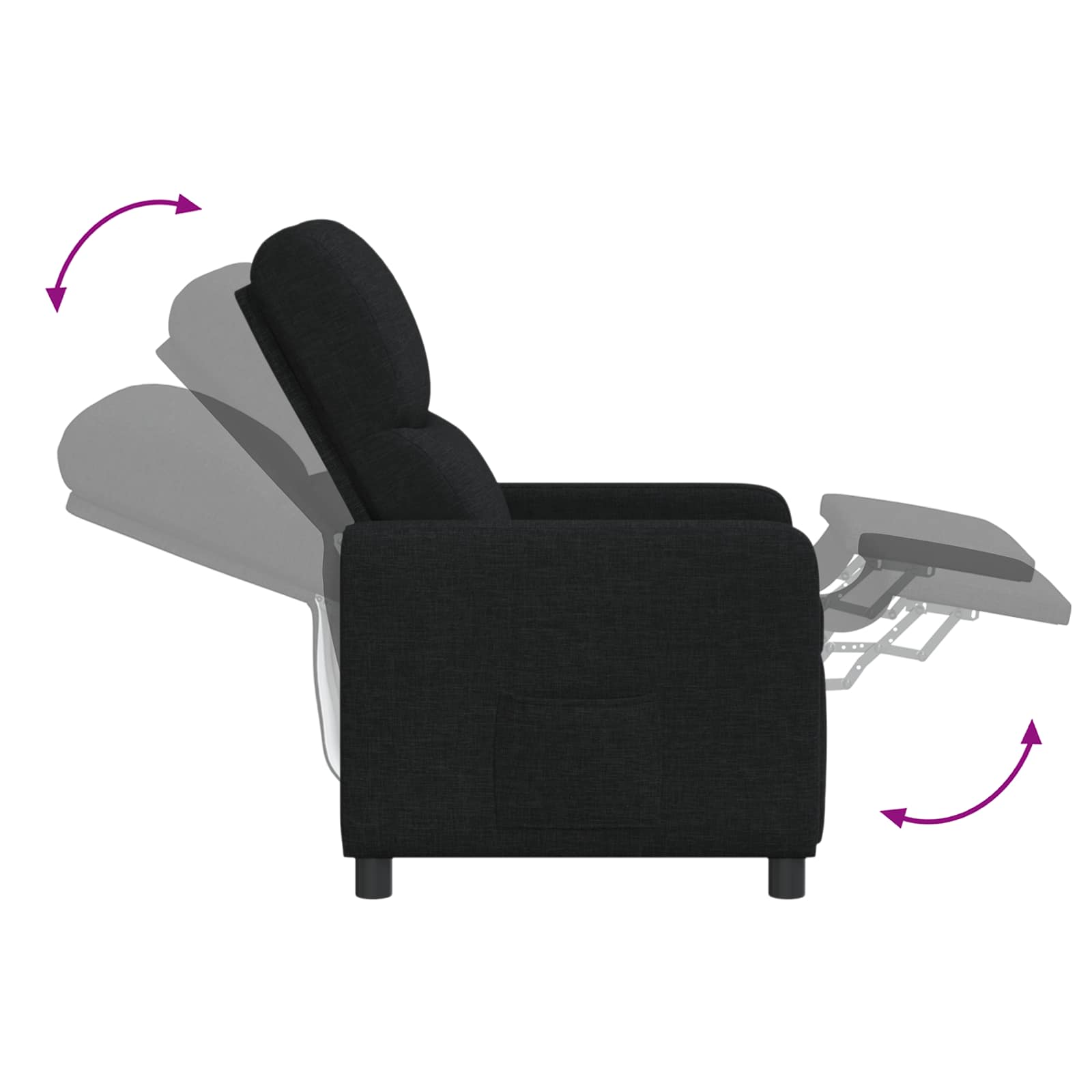 Liegesessel Schwarz Stoff
