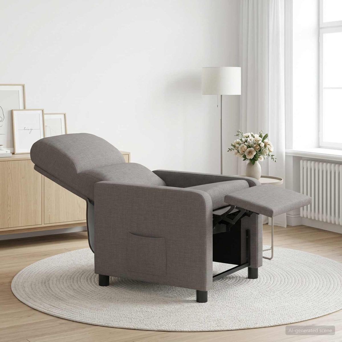 Liegesessel Taupe Polyester