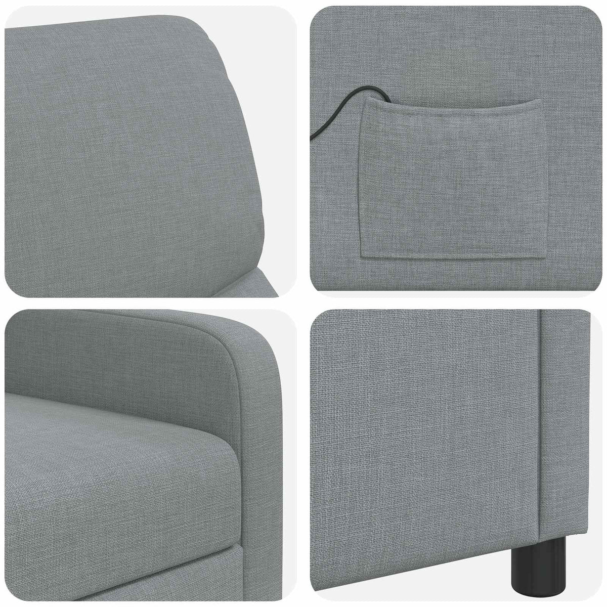 Massage Relaxsessel Hellgrau Polyester