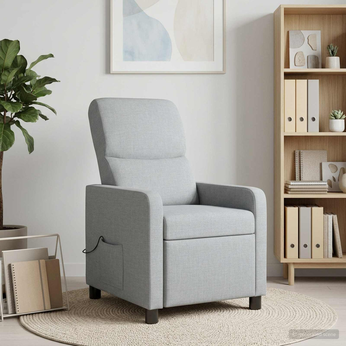 Massage Relaxsessel Hellgrau Polyester