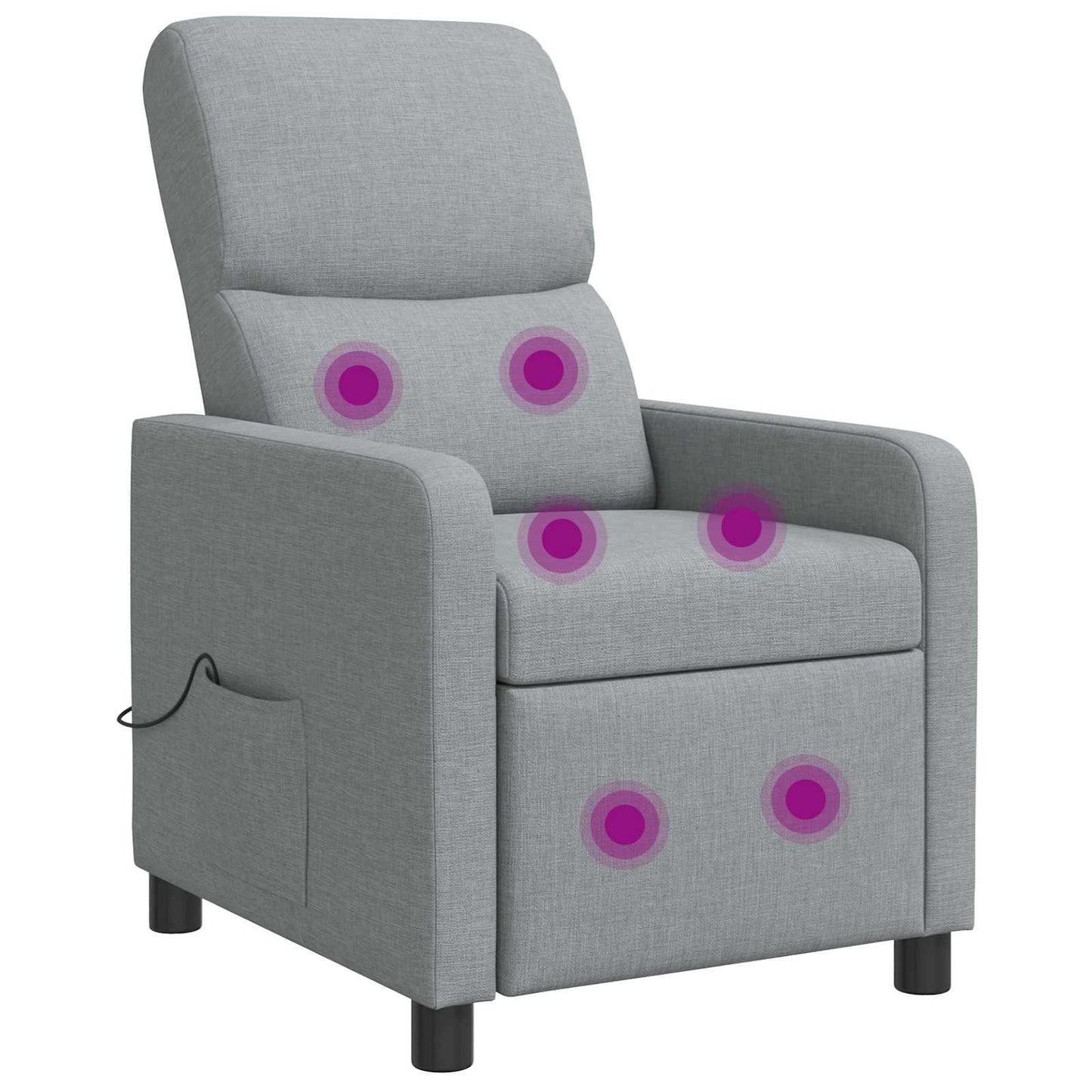 Massage Relaxsessel Hellgrau Stoff