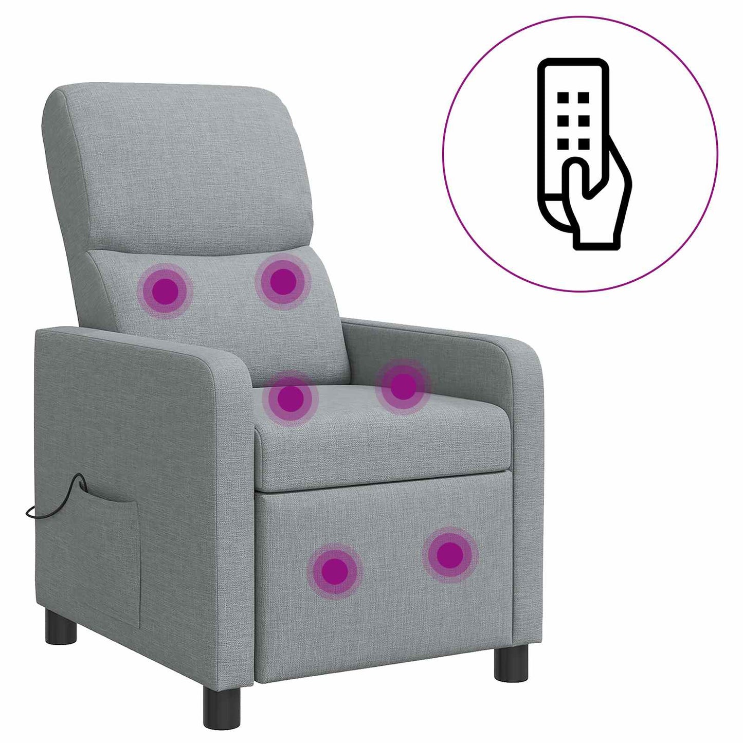 Massage Relaxsessel Hellgrau Stoff