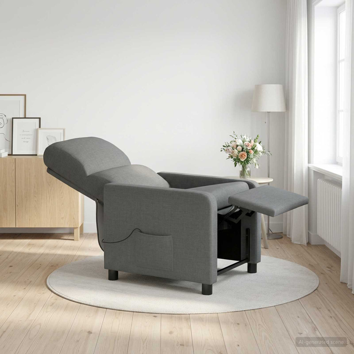 Massage Relaxsessel Dunkelgrau Polyester
