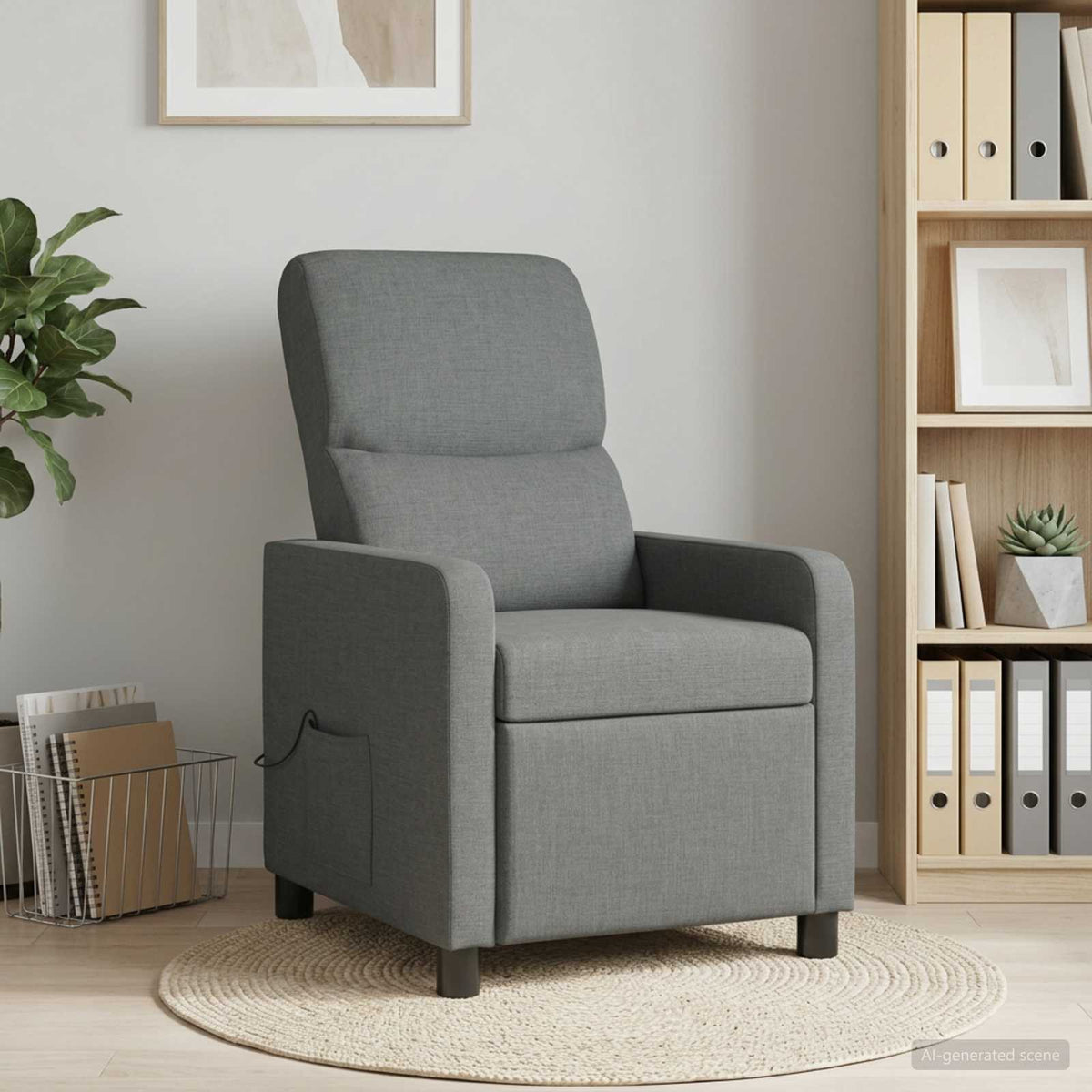Massage Relaxsessel Dunkelgrau Polyester