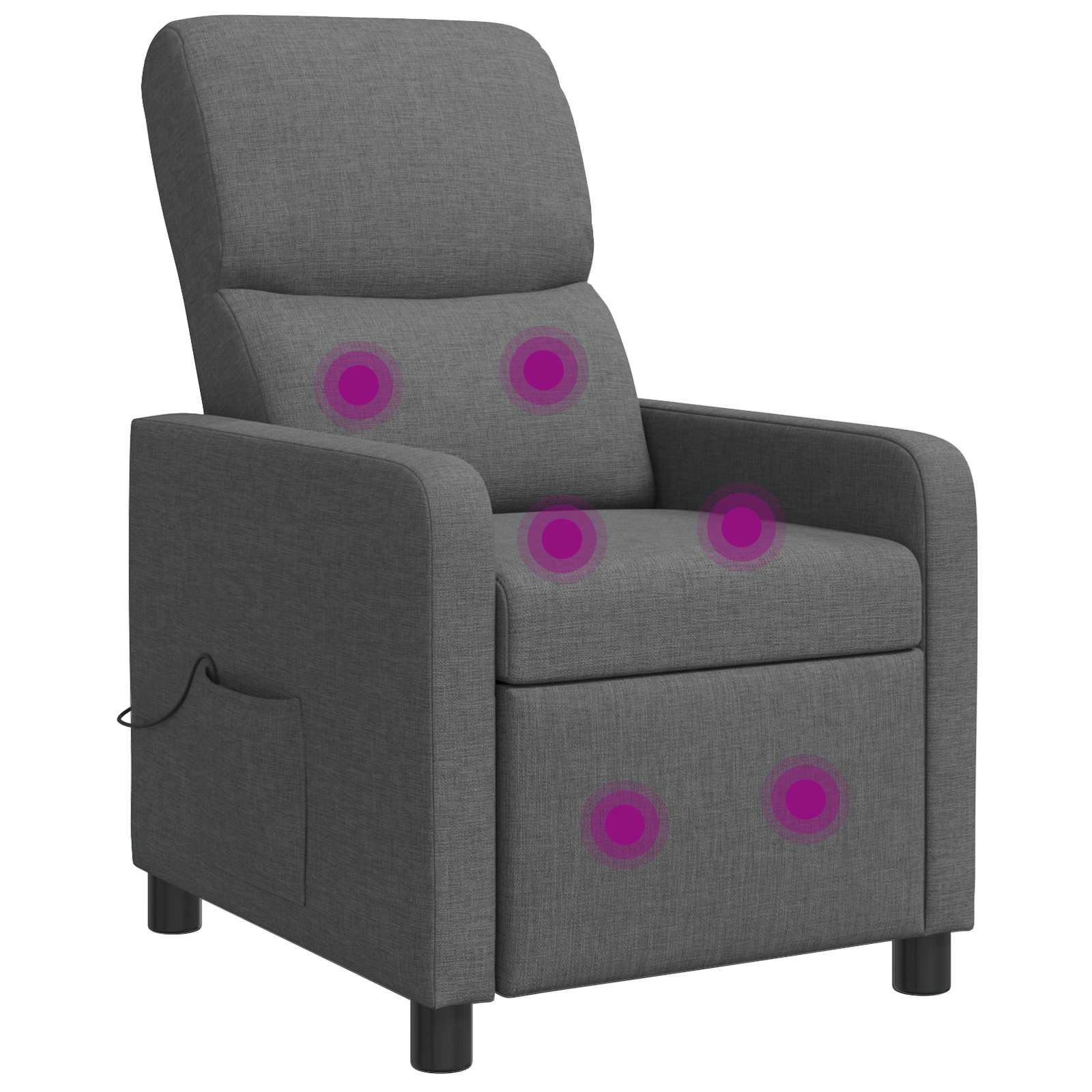 Massage Relaxsessel Dunkelgrau Stoff