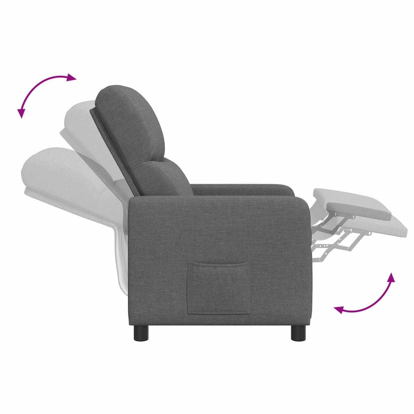 Massage Relaxsessel Dunkelgrau Stoff