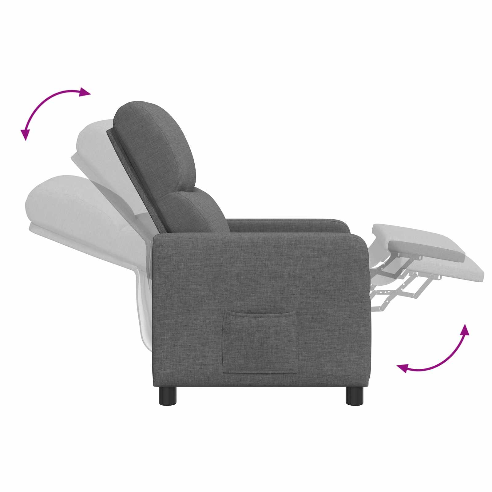 Massage Relaxsessel Dunkelgrau Stoff