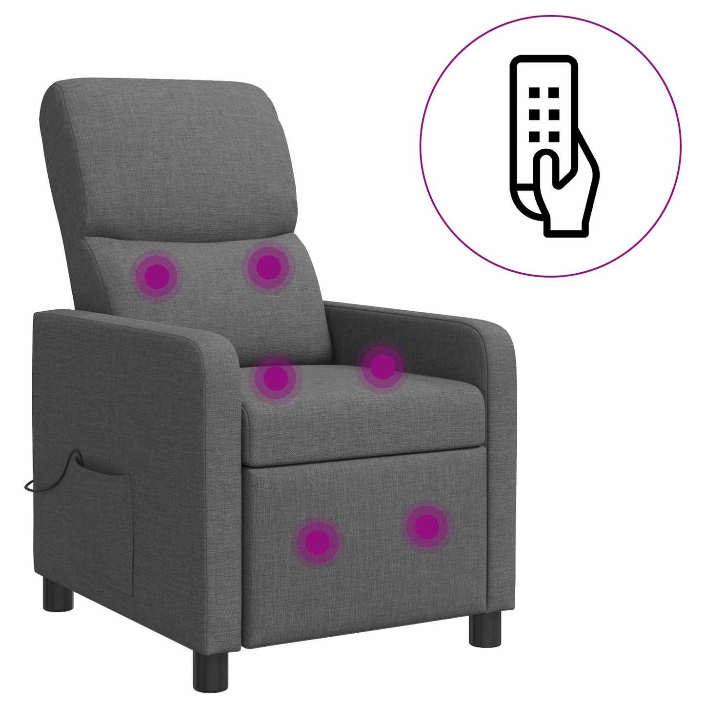 Massage Relaxsessel Dunkelgrau Stoff