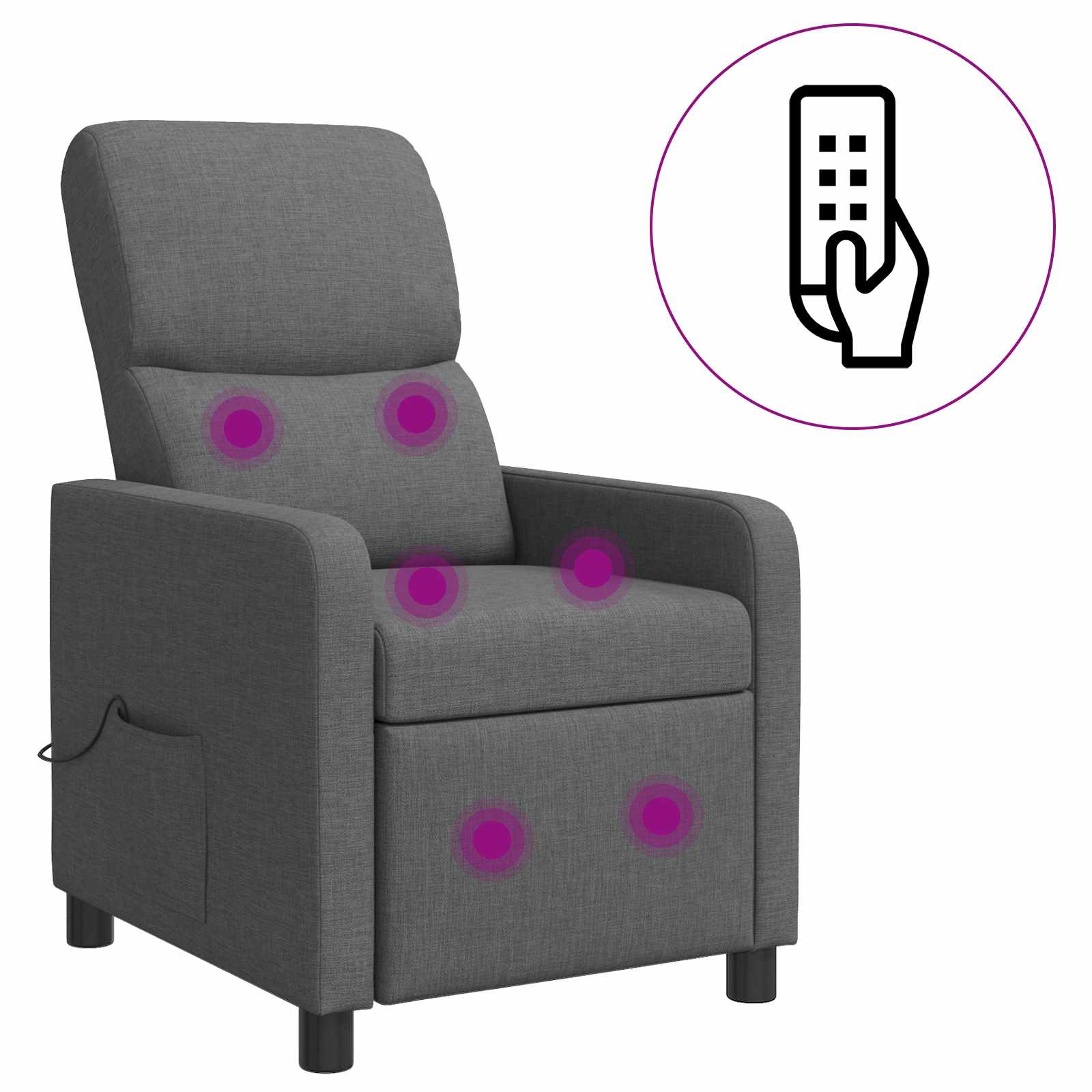 Massage Relaxsessel Dunkelgrau Stoff