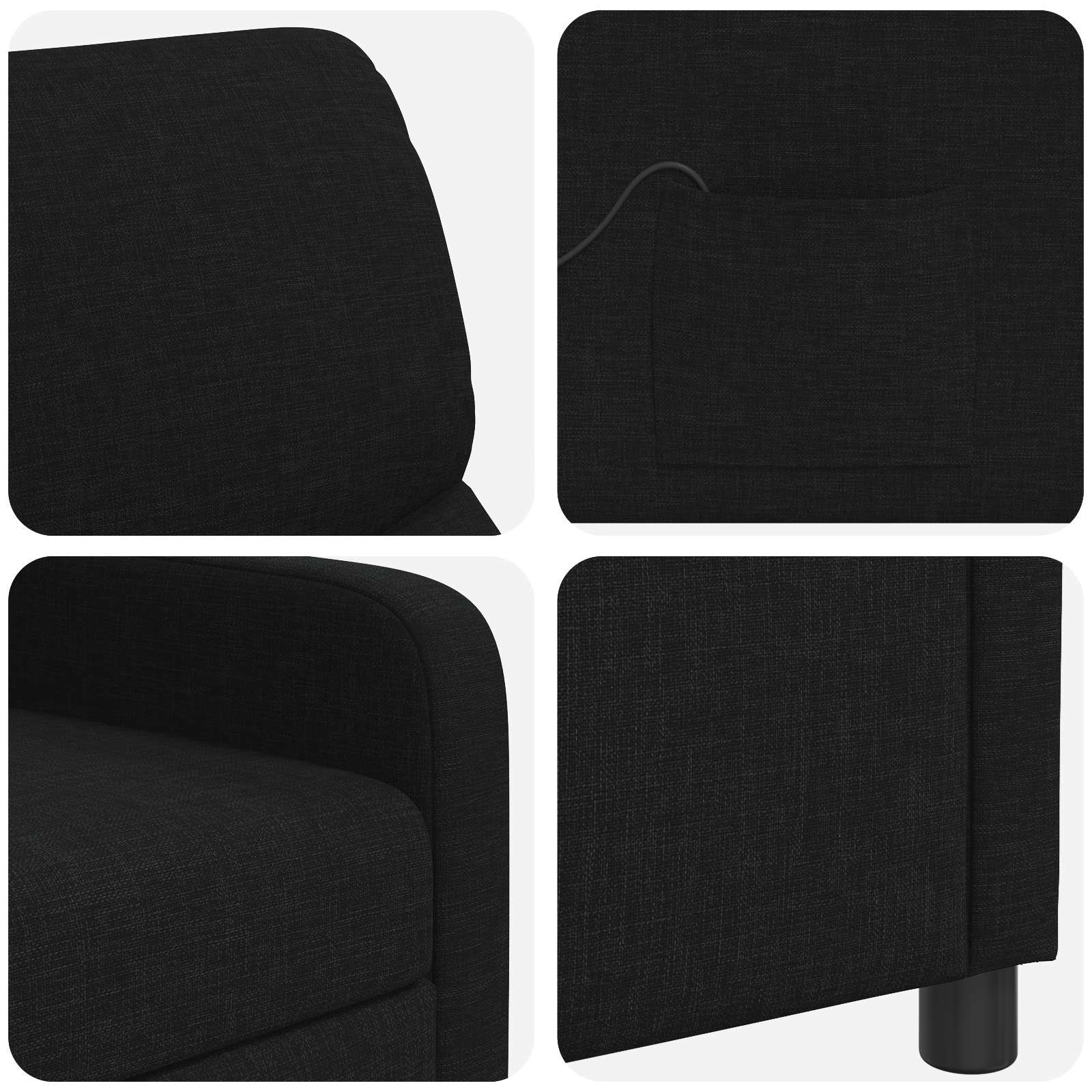 Liegesessel Schwarz Stoff