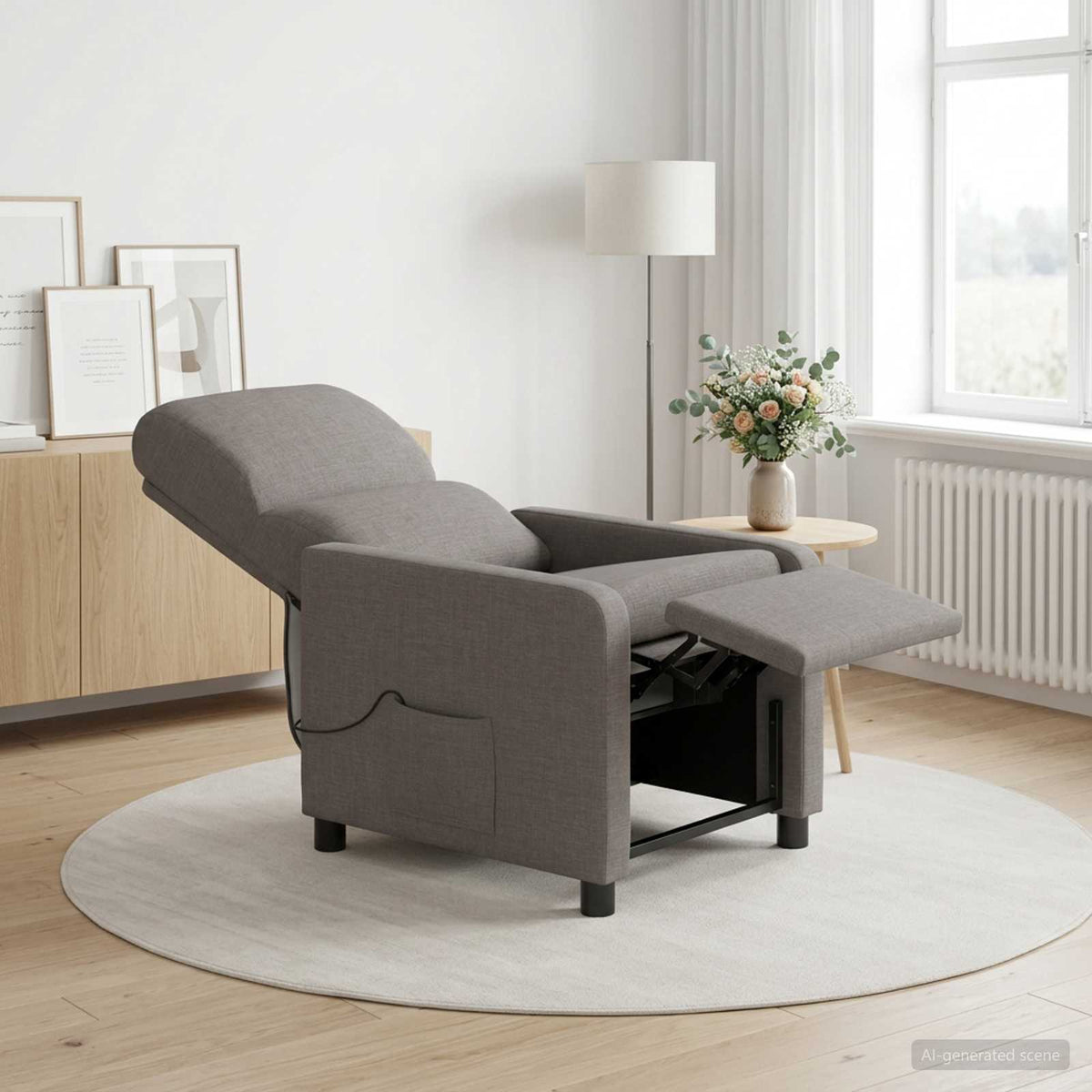 Massage Relaxsessel Taupe Polyester