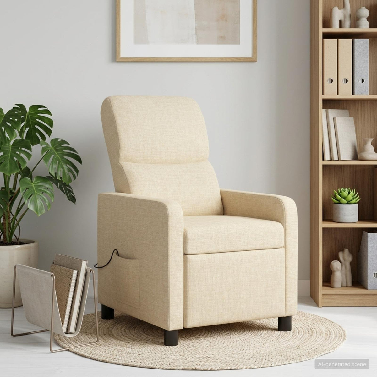 Massage Relaxsessel Creme Polyester