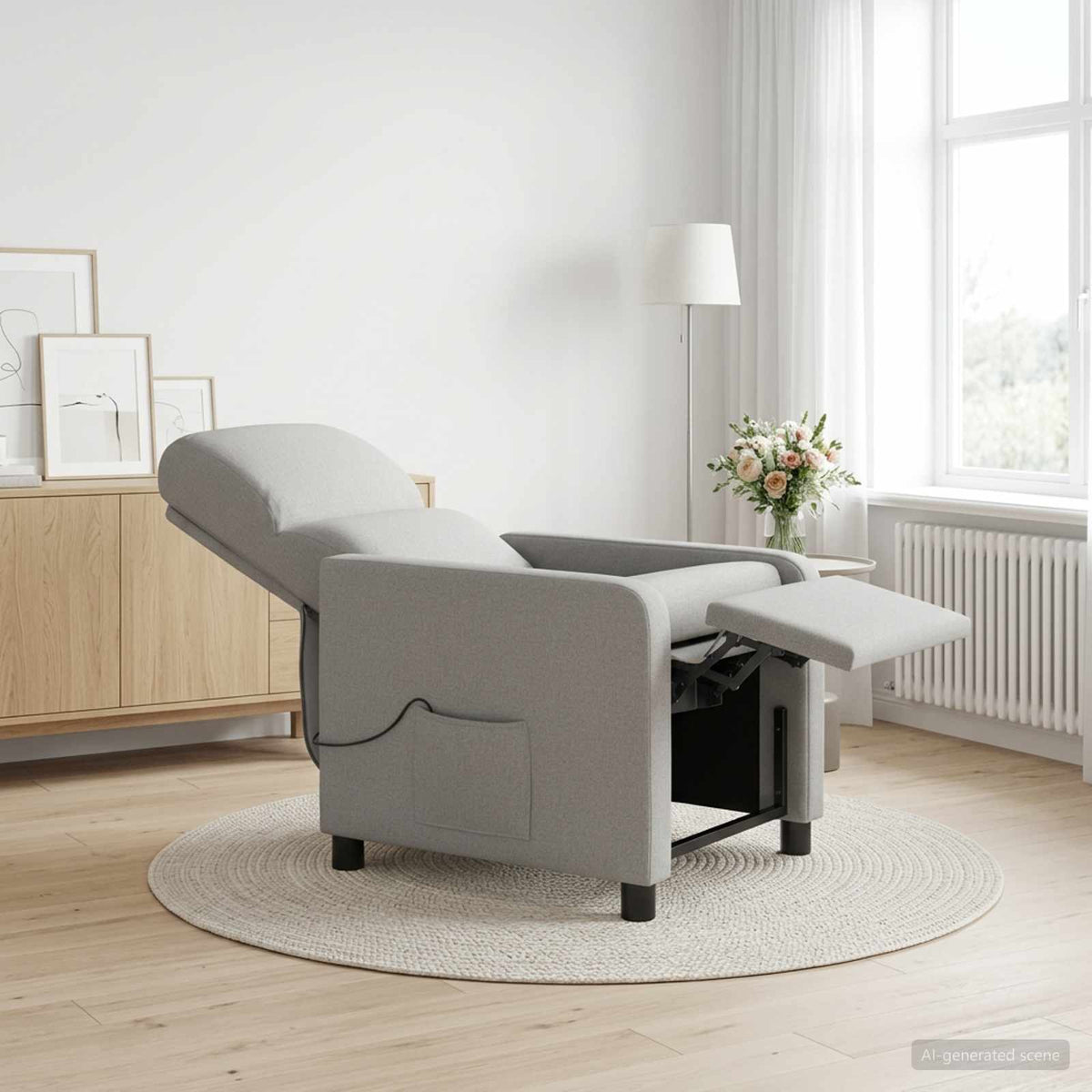 Massage Relaxsessel Wolkengrau Polyester