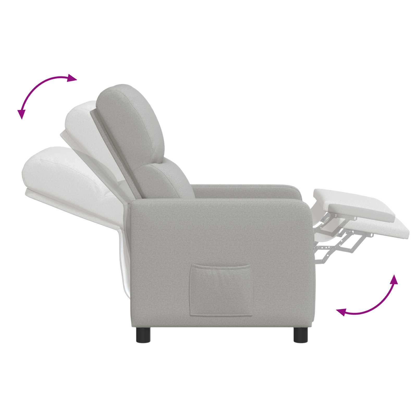 Massage Relaxsessel Wolkengrau Stoff