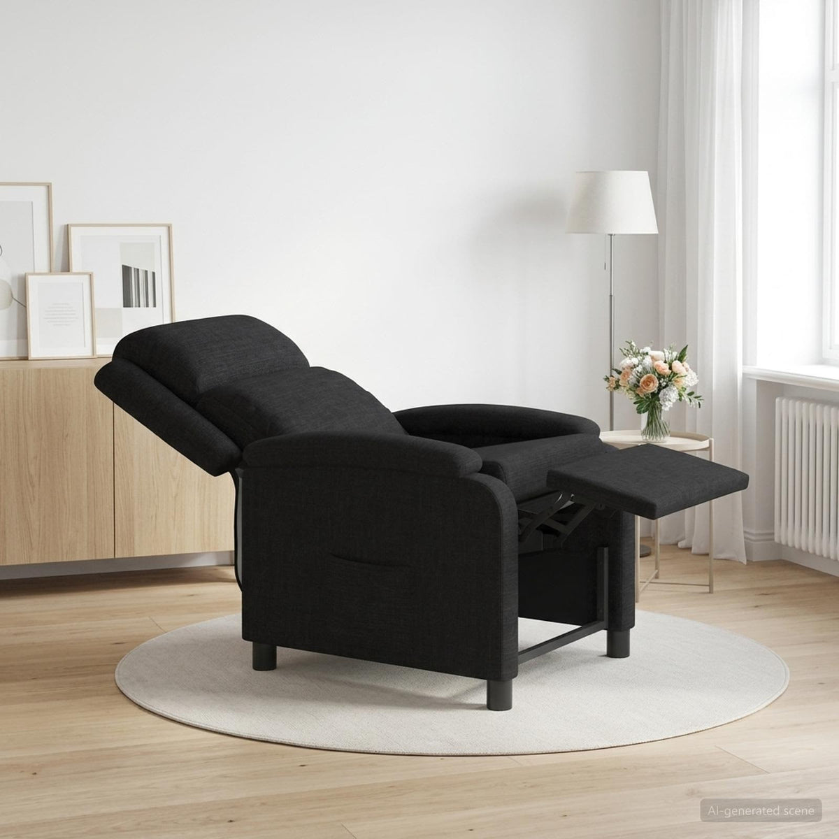 Liegesessel Schwarz Stoff