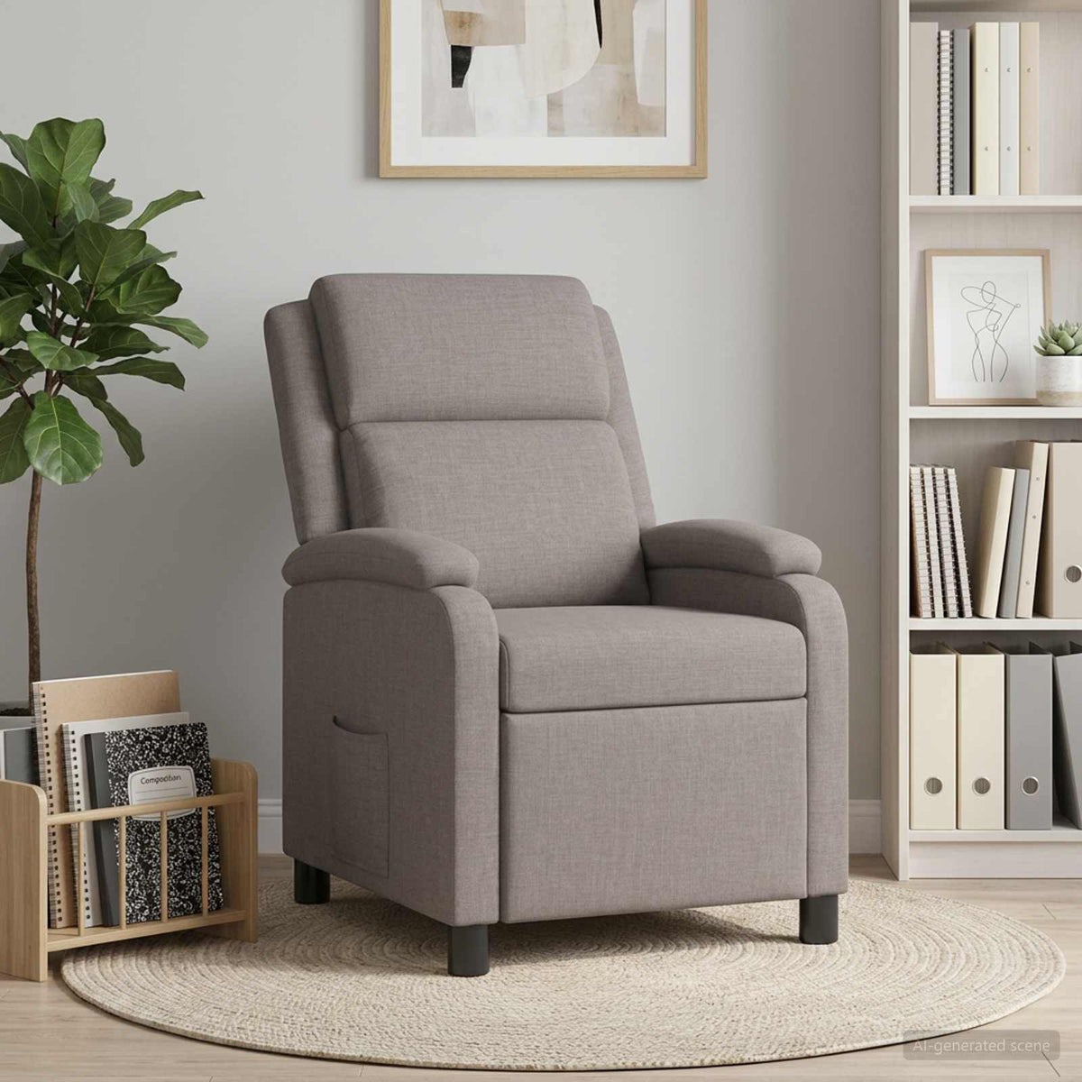 Liegesessel Taupe Stoff