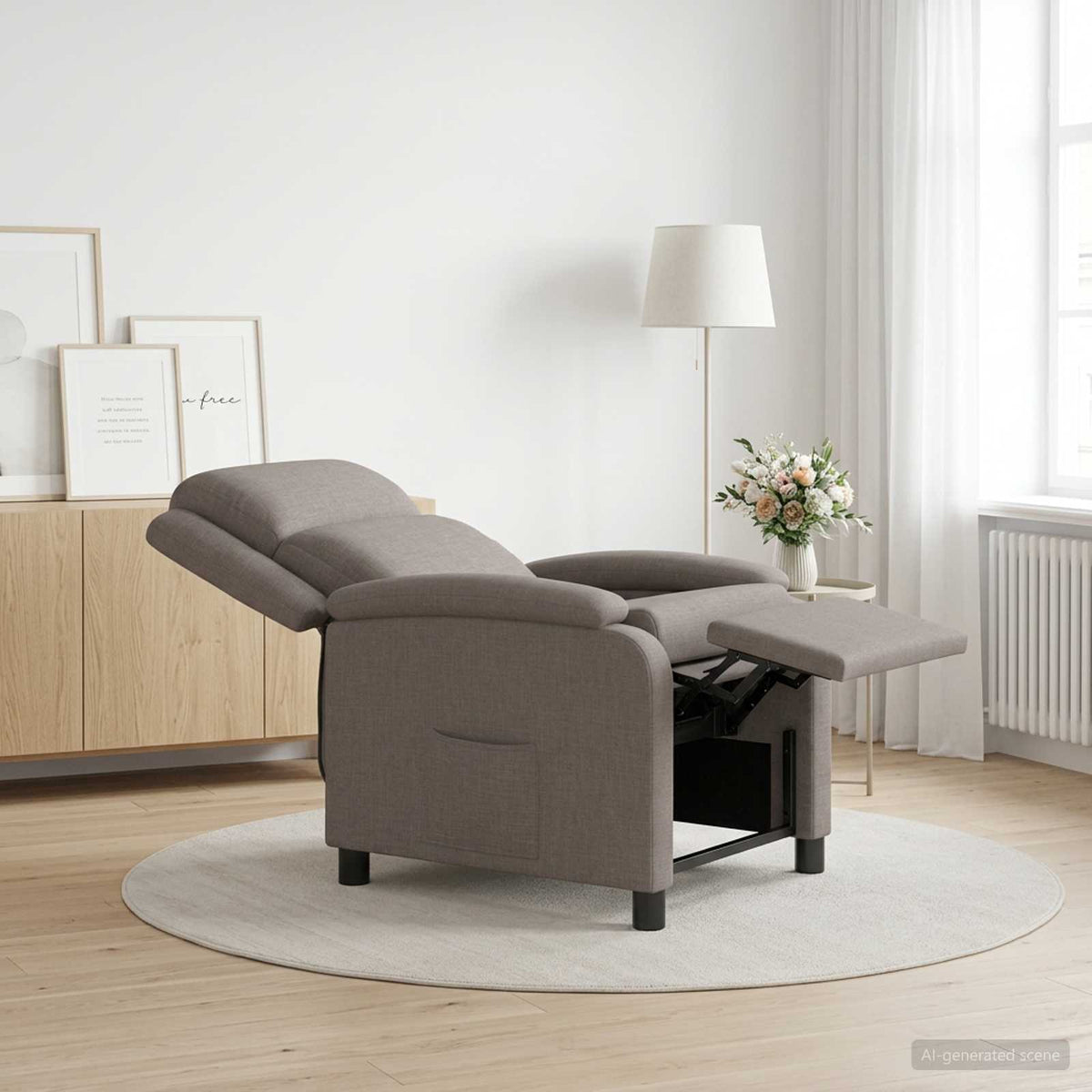 Liegesessel Taupe Stoff